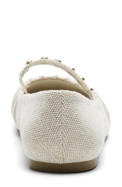 Shop Reaction Kenneth Cole Eimar Imitation Pearl Mary Jane Flat In Soft Gold Natural