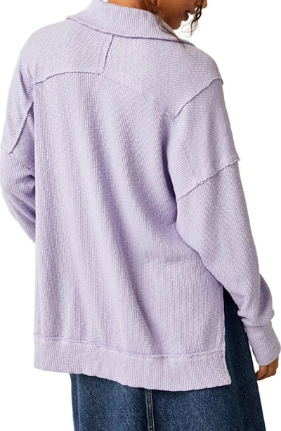 Shop Free People Walk Away Half Zip Tunic Pullover In Heavenly Lavender