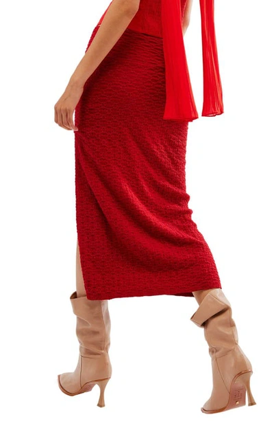 Shop Free People Valentina Jacquard Midi Skirt In Ruby Glare