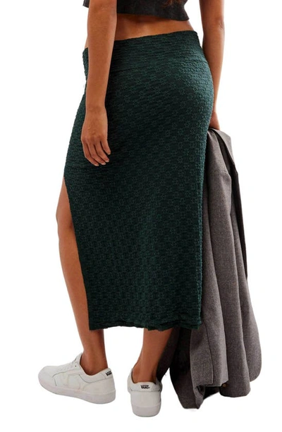 Shop Free People Valentina Jacquard Midi Skirt In Ivy Green