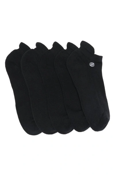 Shop Z By Zella 5-pack Back Tab Athletic Ankle Socks In Black