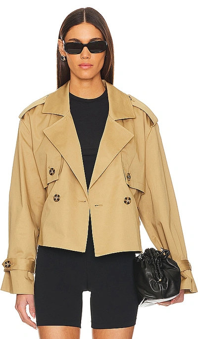 Favorite Daughter The Cropped Charles Trench Coat In 沙色