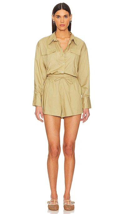 Shop Faithfull The Brand Isole Playsuit In Basil
