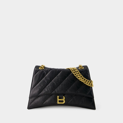 Balenciaga Crush Chain M Crossbody -  - Leather - Black In Black