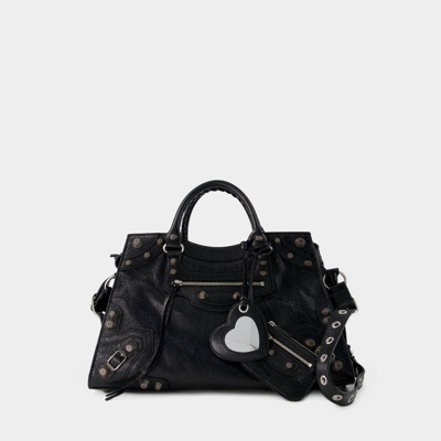 Shop Balenciaga Neo Cagole City Bag -  - Leather - Black