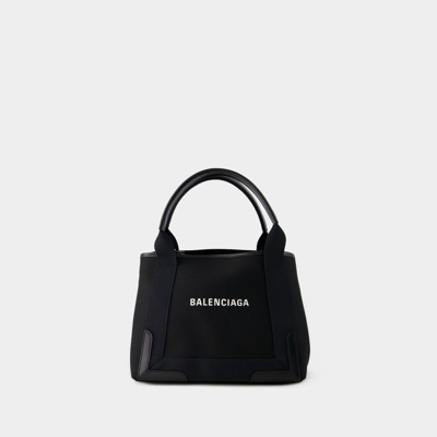 Shop Balenciaga Navy S Shopper Bag -  - Leather - Black