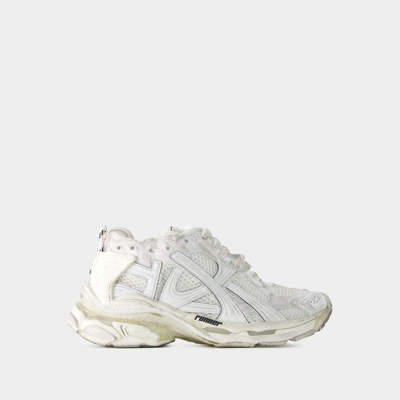 Shop Balenciaga Runner Sneakers -  - Mesh - White