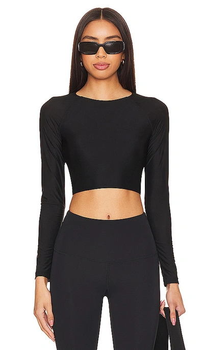 Shop Wolford Active Flow Long Sleeve Top In 黑色