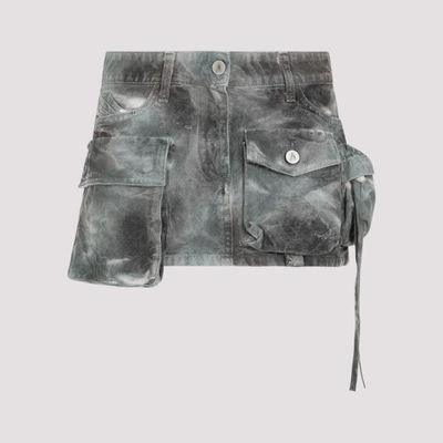 Shop Attico The  Fay Mini Skirt 26 In Stained Greencamouflage