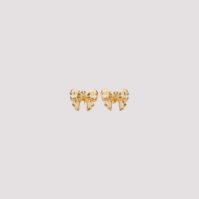 Shop Hugo Kreit Bow Earrings Unica In Gold