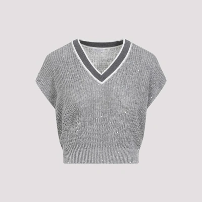 Shop Brunello Cucinelli V-neck Sweater M In C Grigio Medio