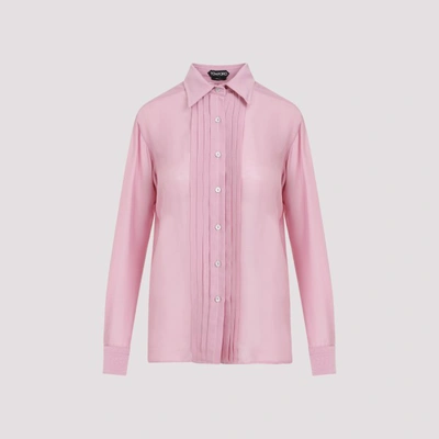 Shop Tom Ford Silk Batiste Shirt 38 In Dp Light Pink