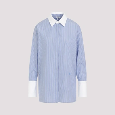 Shop Loewe Deconstructured Shirt 34 In Blue White
