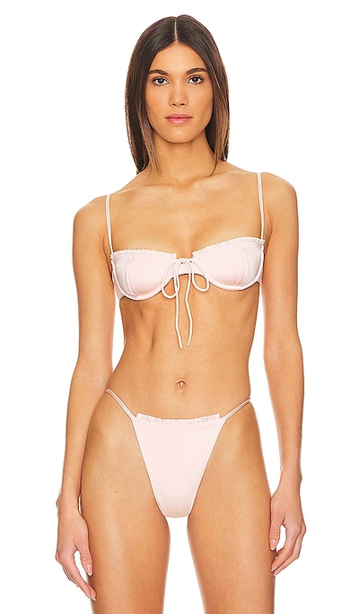 Shop Belle The Label Amour Bikini Top In Pink
