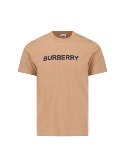 Shop Burberry Logo T-shirt In Brown