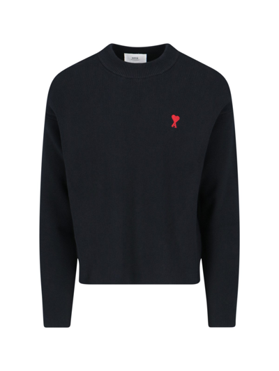 Shop Ami Alexandre Mattiussi Logo Sweater In Black  