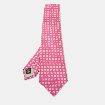 Pre-owned Ermenegildo Zegna Pink Silk Jacquard Tie