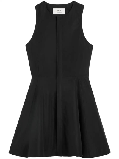 Shop Ami Alexandre Mattiussi Short Dress With Hidden Tab In Black  