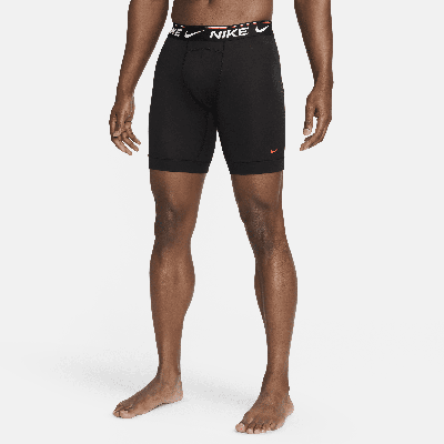 Shop Nike Ultra Comfort Men's Dri-fit Long Boxer Brief (3-pack) In Black
