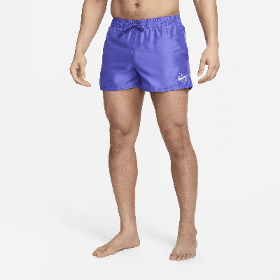 Shop Nike Men's Swim Essential 3" Volley Shorts In Purple