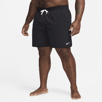 Shop Nike Men's Swim 7" Volley Shorts (extended Size) In Black