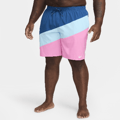 Shop Nike Men's Swim 9" Volley Shorts (extended Size) In Pink