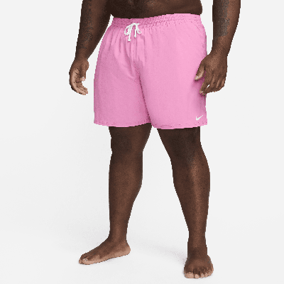 Shop Nike Men's Swim 7" Volley Shorts (extended Size) In Pink
