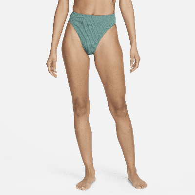 Shop Nike Women's High-waisted Bikini Swim Bottom In Green