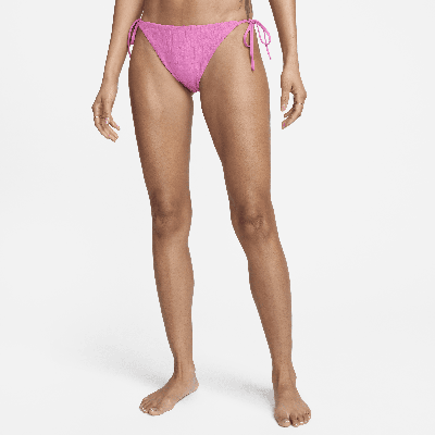 Shop Nike Women's Swim Retro Flow String Bikini Bottom In Pink