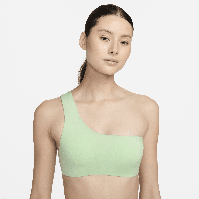 Shop Nike Women's Swim Essential Asymmetrical Bikini Top In Green