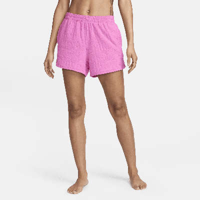 Shop Nike Women's Swim Retro Flow Cover-up Shorts In Pink