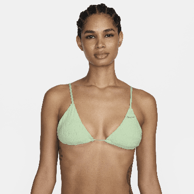 Shop Nike Women's Swim Retro Flow String Bikini Top In Green