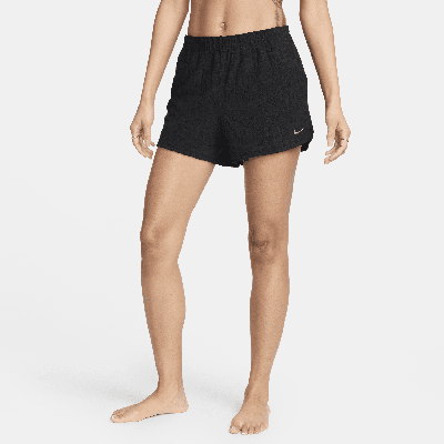 Shop Nike Women's Swim Retro Flow Cover-up Shorts In Black