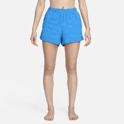 Shop Nike Women's Swim Retro Flow Cover-up Shorts In Blue