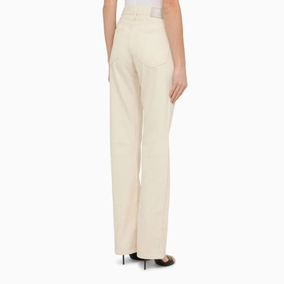 Shop Calvin Klein Ecru Denim Trousers In White