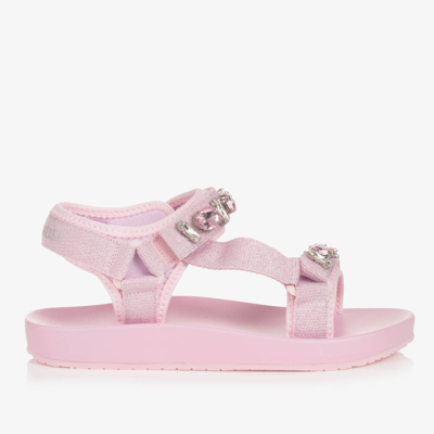 Shop Monnalisa Teen Girls Pink Jewelled Sandals