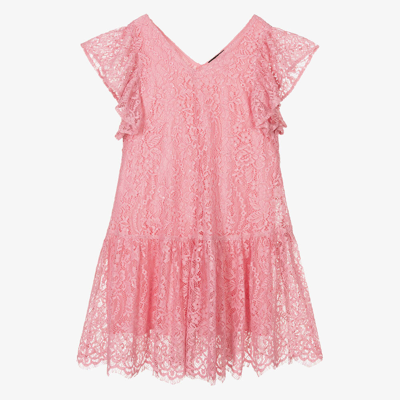 Shop Monnalisa Teen Girls Pink Lace Dress