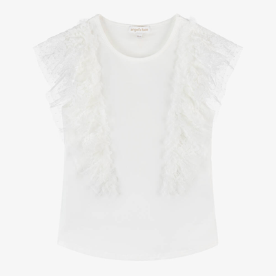 Shop Angel's Face Teen Girls White Lace & Tulle T-shirt