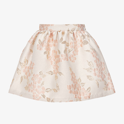 Shop Hucklebones London Girls Pink Floral Jacquard Skirt