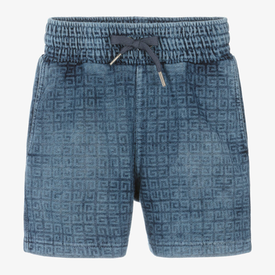 Shop Givenchy Boys Blue Cotton 4g Shorts