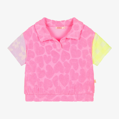Shop Billieblush Girls Pink Towelling Polo Shirt