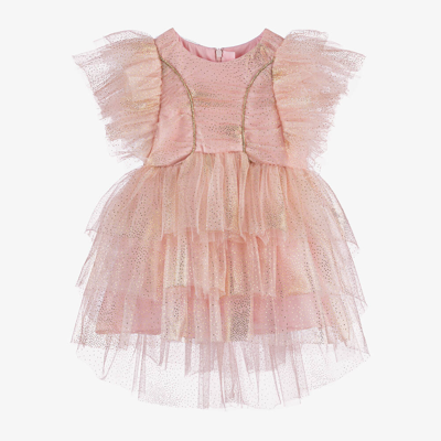 Shop Junona Girls Pink Tiered Tulle Dress