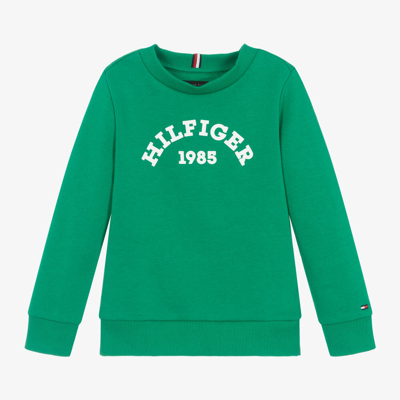 Shop Tommy Hilfiger Boys Green Cotton Sweatshirt
