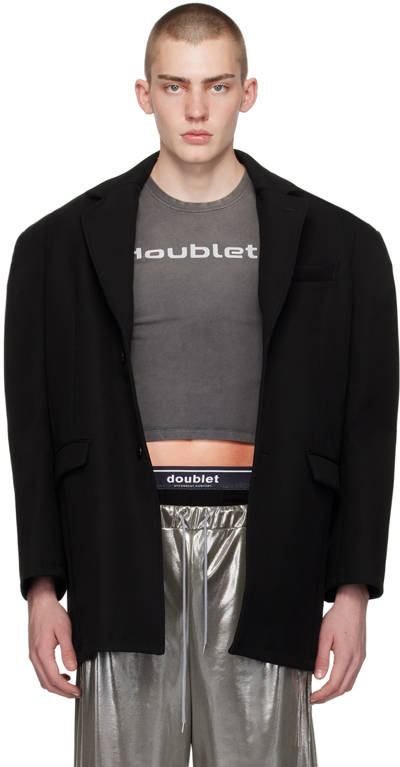 Shop Doublet Black Robot Shoulder Blazer
