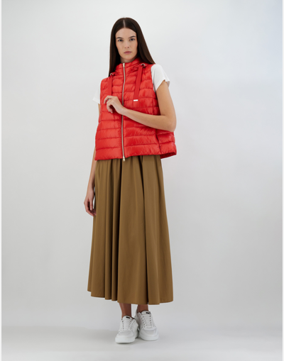 Herno Sleeveless Jacket In Nylon Ultralight In Light Red