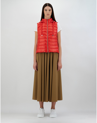 Herno Sleeveless Jacket In Nylon Ultralight In Light Red