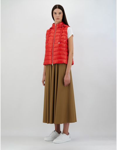 Herno Sleeveless Jacket In Nylon Ultralight In Light Red
