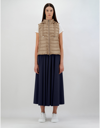 Herno Sleeveless Jacket In Nylon Ultralight In Camel