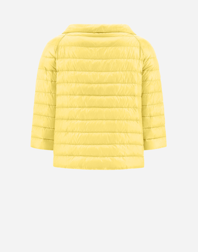 Herno Beige Nylon Down Reversible Jacket In Caramel