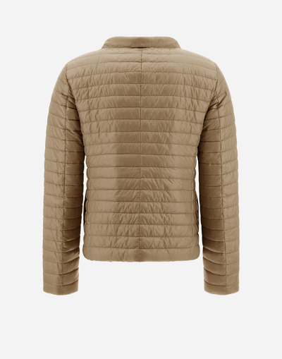 Herno Ecoage Reversibile And Nylon Ultralight Jacket In Beige/light Blue